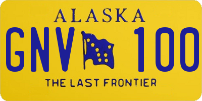 AK license plate GNV100