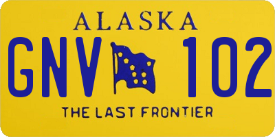 AK license plate GNV102