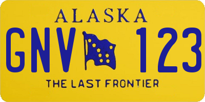 AK license plate GNV123