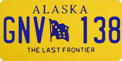 AK license plate GNV138