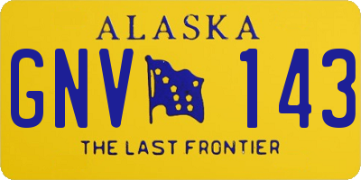 AK license plate GNV143