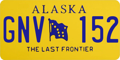 AK license plate GNV152