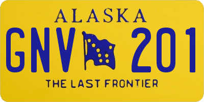 AK license plate GNV201