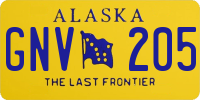 AK license plate GNV205