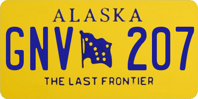 AK license plate GNV207