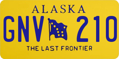 AK license plate GNV210