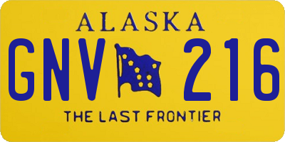 AK license plate GNV216