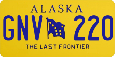 AK license plate GNV220