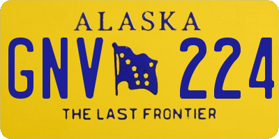 AK license plate GNV224