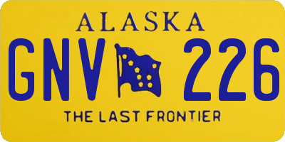 AK license plate GNV226