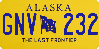 AK license plate GNV232