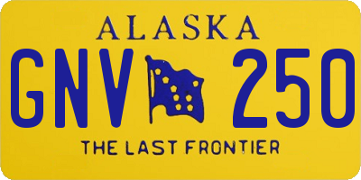 AK license plate GNV250