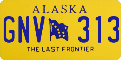 AK license plate GNV313