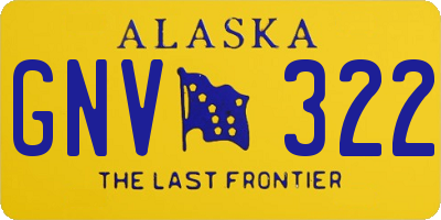 AK license plate GNV322