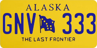 AK license plate GNV333