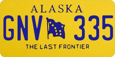 AK license plate GNV335