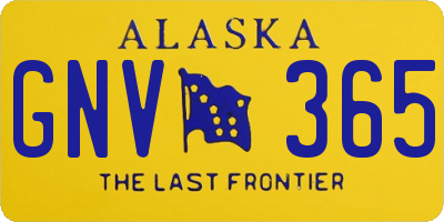 AK license plate GNV365
