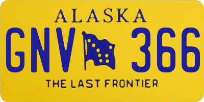 AK license plate GNV366