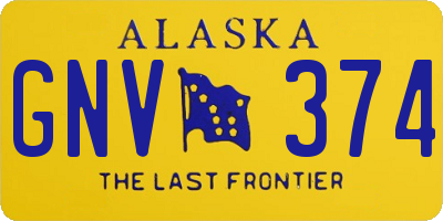 AK license plate GNV374