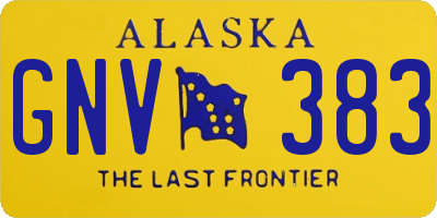 AK license plate GNV383