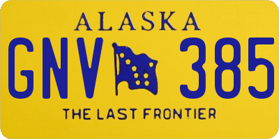 AK license plate GNV385