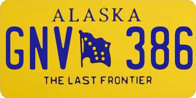 AK license plate GNV386