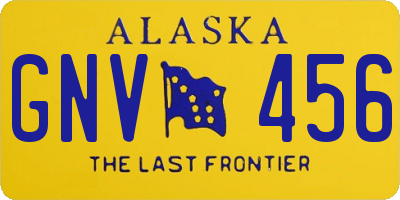 AK license plate GNV456