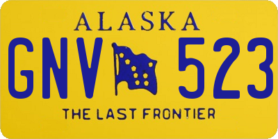 AK license plate GNV523