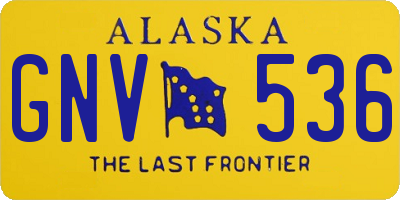 AK license plate GNV536