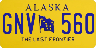 AK license plate GNV560