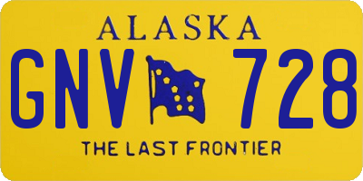 AK license plate GNV728