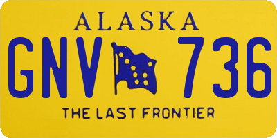 AK license plate GNV736