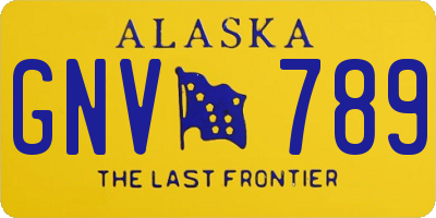 AK license plate GNV789