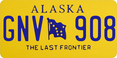 AK license plate GNV908