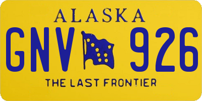 AK license plate GNV926