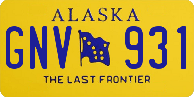 AK license plate GNV931