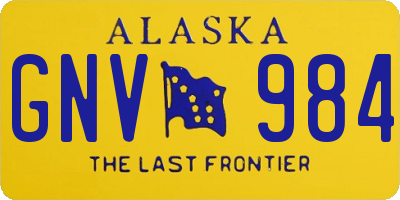AK license plate GNV984