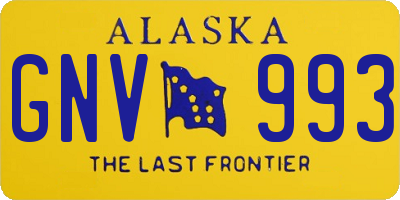 AK license plate GNV993