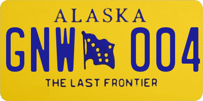 AK license plate GNW004