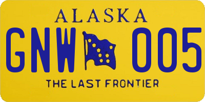 AK license plate GNW005