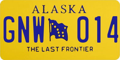 AK license plate GNW014