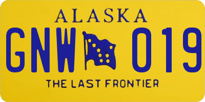 AK license plate GNW019