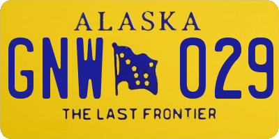 AK license plate GNW029