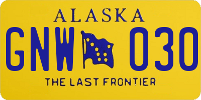 AK license plate GNW030