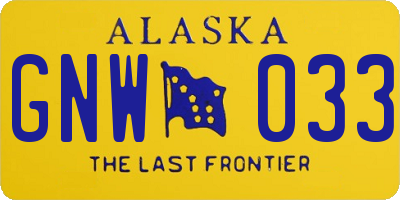 AK license plate GNW033