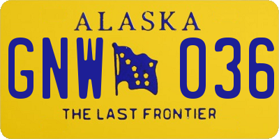 AK license plate GNW036