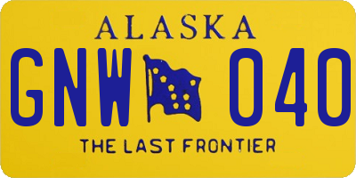 AK license plate GNW040