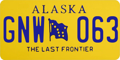 AK license plate GNW063