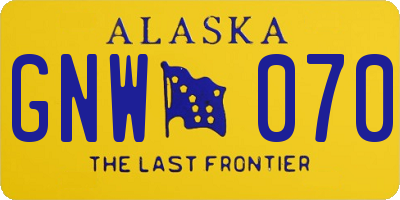 AK license plate GNW070