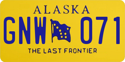 AK license plate GNW071